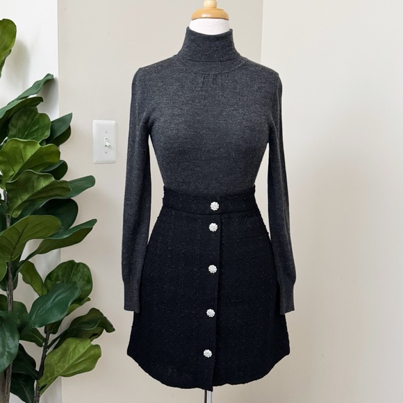 Black tweed Mini Skirt - Picture 5 of 14